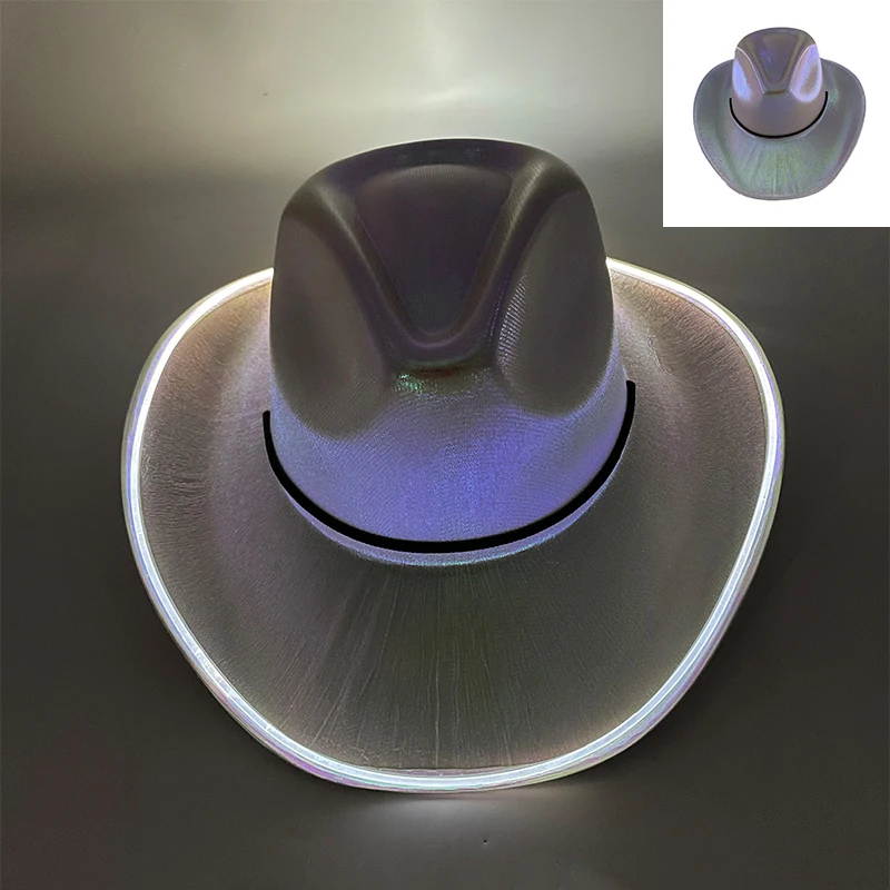 Colorful Flashing LED Pearlescent Cowboy Hat Dance NightClub Decorate Luminous CowGirl Cap Glowing For Neon NightClub - Image 12
