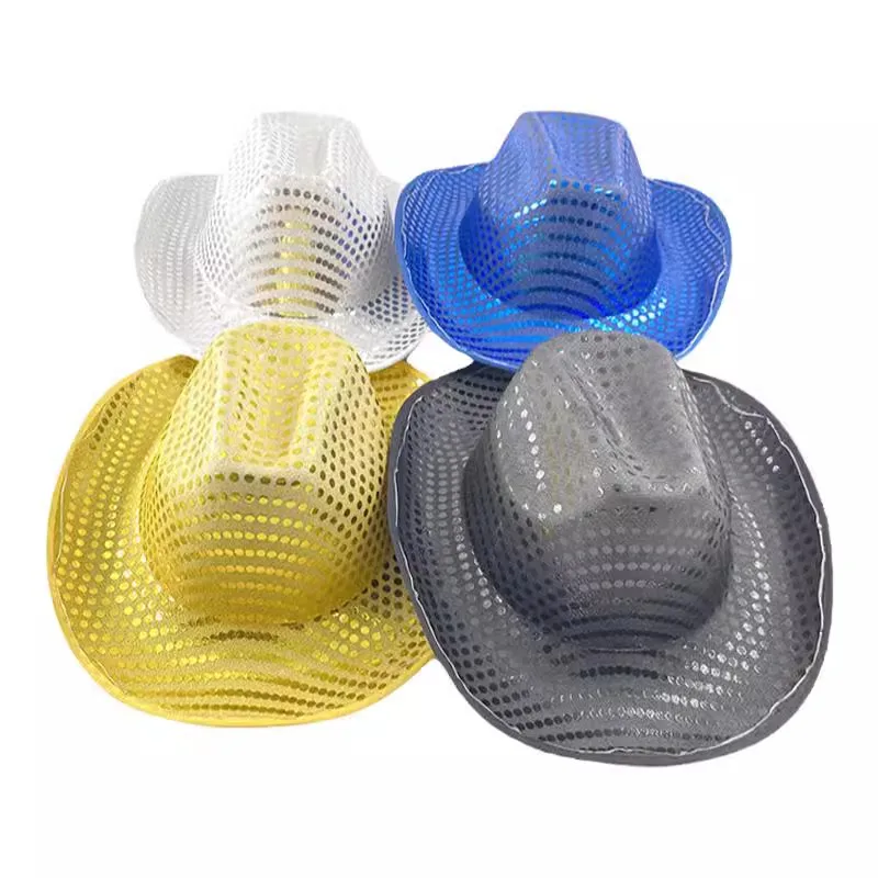 Fashion Decor Cowboy Hat Dance Party Decorate Luminous LED Cowboy Cowgirl Hat Flashing For Carnival Party - Image 6