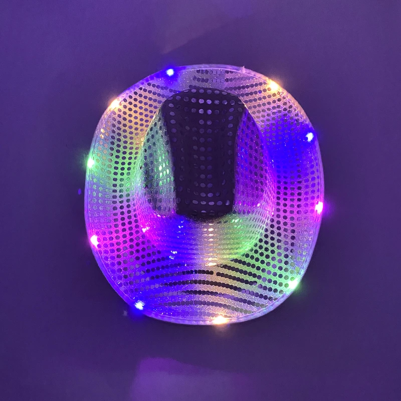 Fashion Decor Cowboy Hat Dance Party Decorate Luminous LED Cowboy Cowgirl Hat Flashing For Carnival Party - Image 13