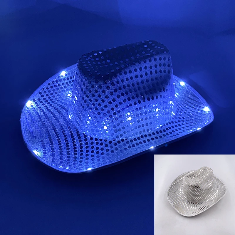 Colorful Flashing LED Pearlescent Cowboy Hat Dance NightClub Decorate Luminous CowGirl Cap Glowing For Neon NightClub - Image 18