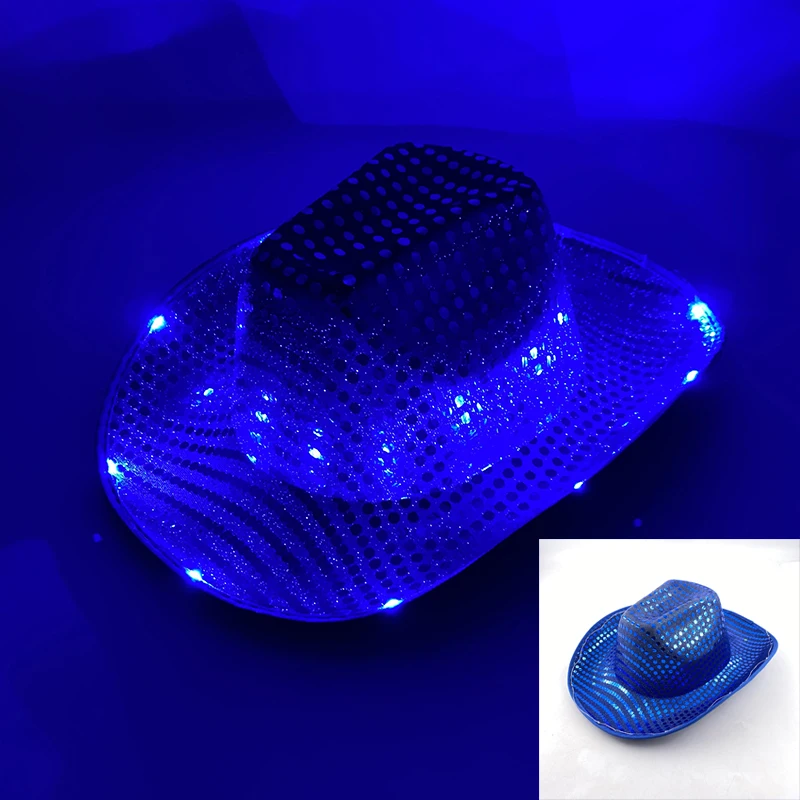 Colorful Flashing LED Pearlescent Cowboy Hat Dance NightClub Decorate Luminous CowGirl Cap Glowing For Neon NightClub - Image 17