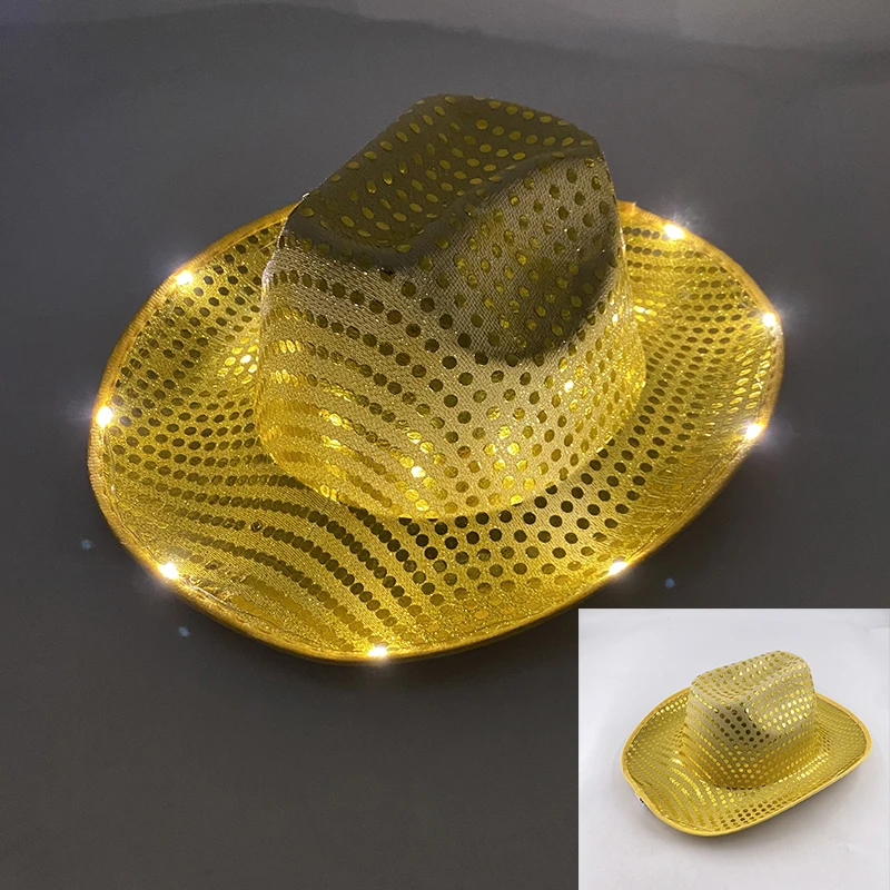 Colorful Flashing LED Pearlescent Cowboy Hat Dance NightClub Decorate Luminous CowGirl Cap Glowing For Neon NightClub - Image 24