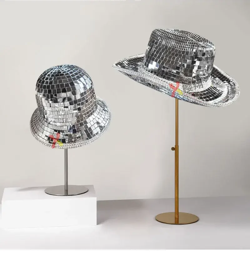 New Disco Cowboy Hat Mirror Reflective Sequins Mirror Laser Jazz Dance Hat Dance Party Bar Hat