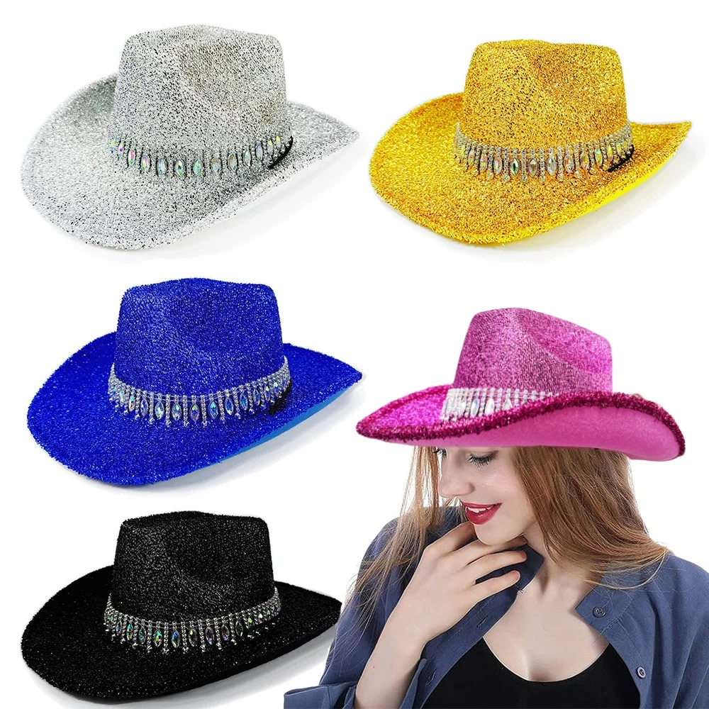 Women’s Cowgirl Hat Stylish Rhinestone Design Sun Hat