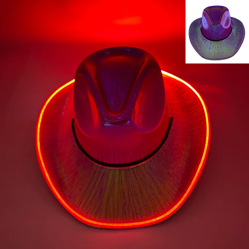 Colorful Flashing LED Pearlescent Cowboy Hat Dance NightClub Decorate Luminous CowGirl Cap Glowing For Neon NightClub - Image 15
