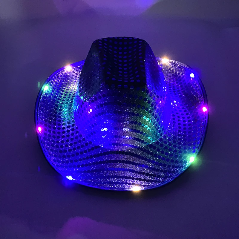 Fashion Decor Cowboy Hat Dance Party Decorate Luminous LED Cowboy Cowgirl Hat Flashing For Carnival Party - Image 11