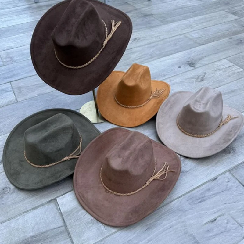Vegan Suede Cowboy Hat, Jazz Panama Hat, Unisex Women’s Hat