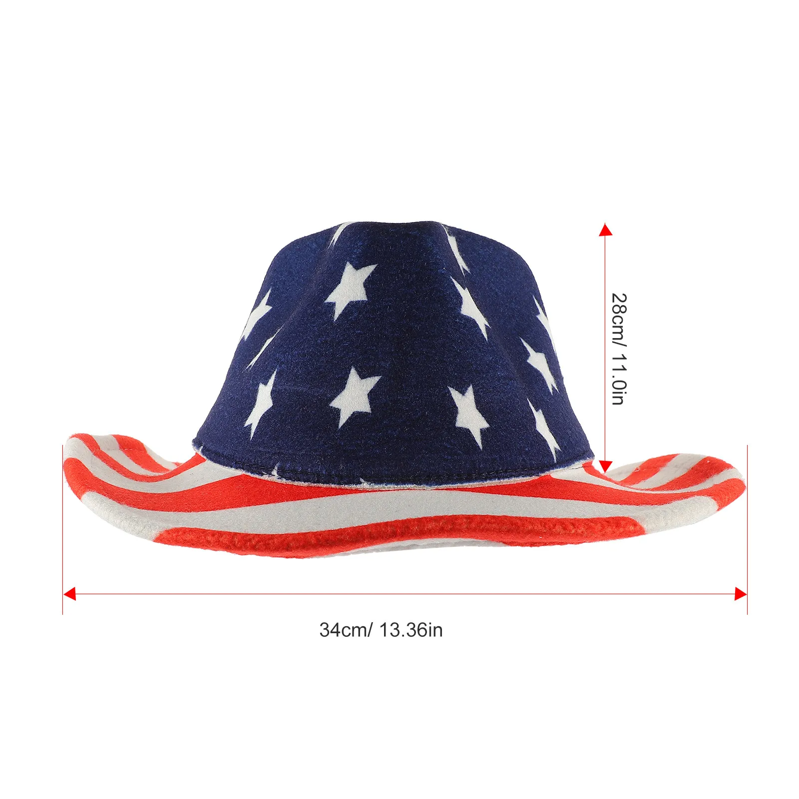 Patriotic American Flag Cowboy Hat Fourth of July Costume Headwear National Day Party Supplies Usa Themed Decorative Western Hat - Image 6