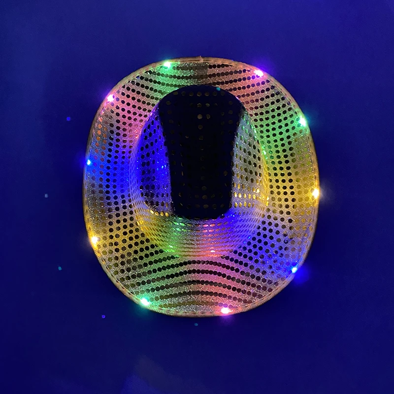 Fashion Decor Cowboy Hat Dance Party Decorate Luminous LED Cowboy Cowgirl Hat Flashing For Carnival Party - Image 14