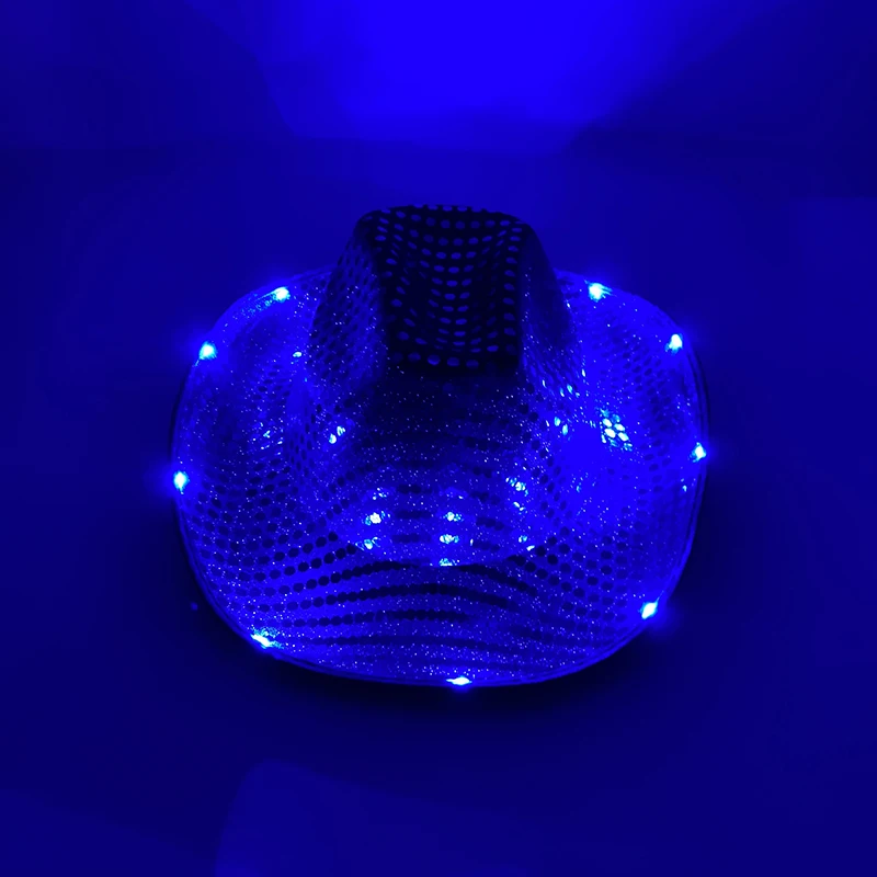 Fashion Decor Cowboy Hat Dance Party Decorate Luminous LED Cowboy Cowgirl Hat Flashing For Carnival Party - Image 8