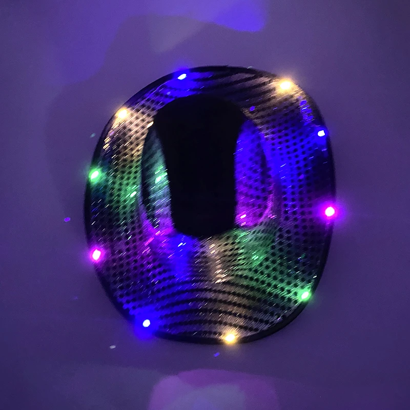 Fashion Decor Cowboy Hat Dance Party Decorate Luminous LED Cowboy Cowgirl Hat Flashing For Carnival Party - Image 10